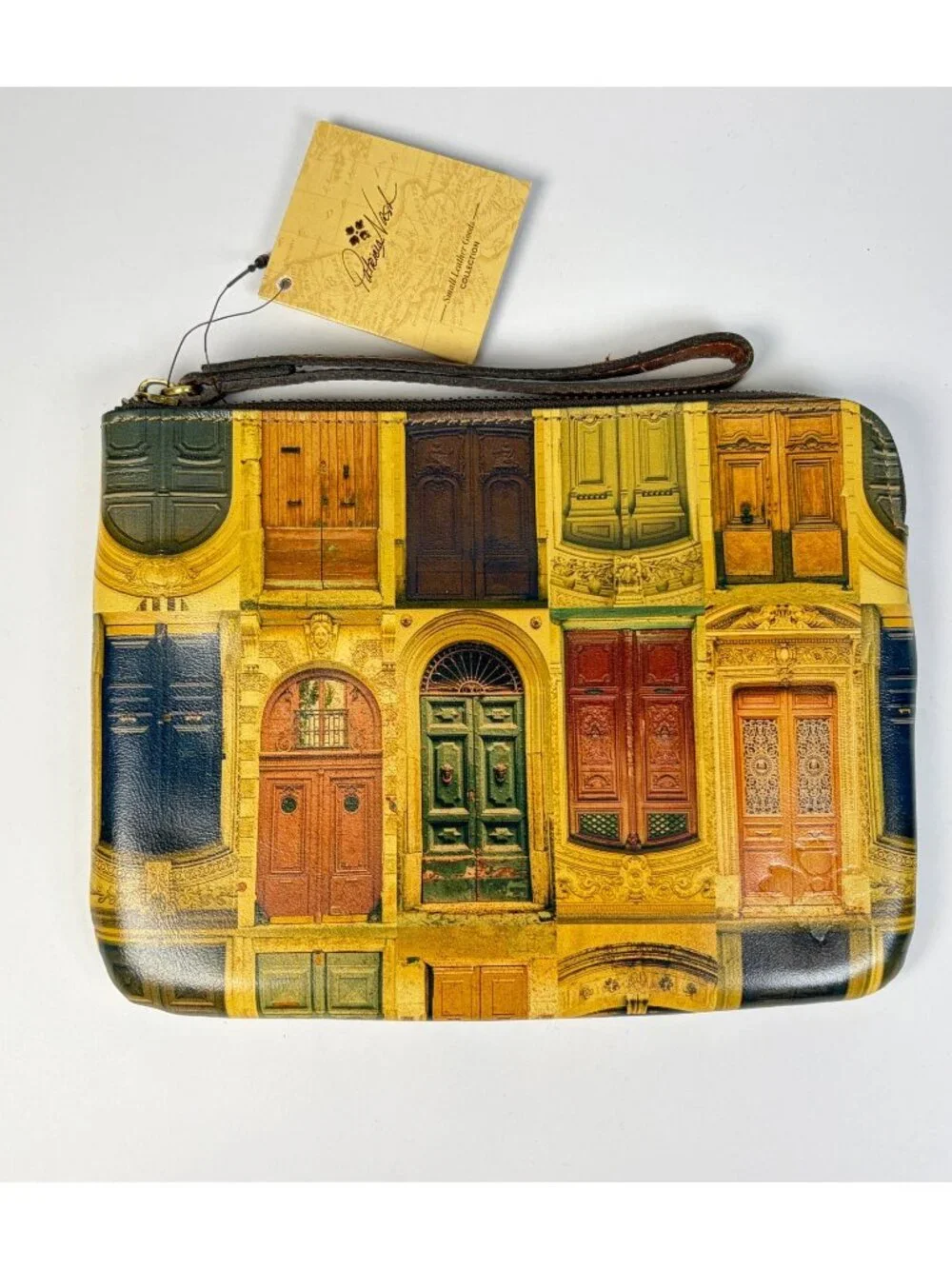Patricia Nash Doorways To Italy Cassini Leather Wristlet Pouch Multicolor New